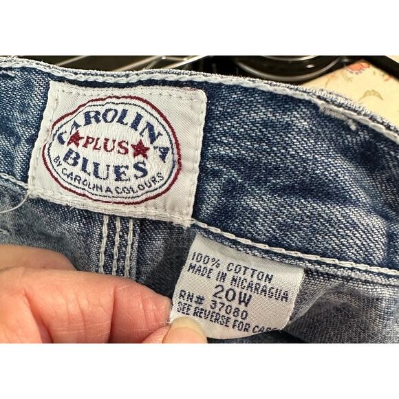 Carolina Blues 20W Carpenter Denim Shorts 100% Cotton High Rise Workwear - Picture 6 of 11